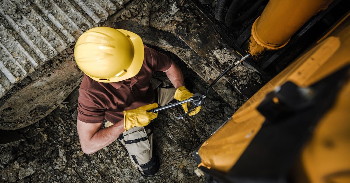 Greasing points inside heavy equipment crawler
