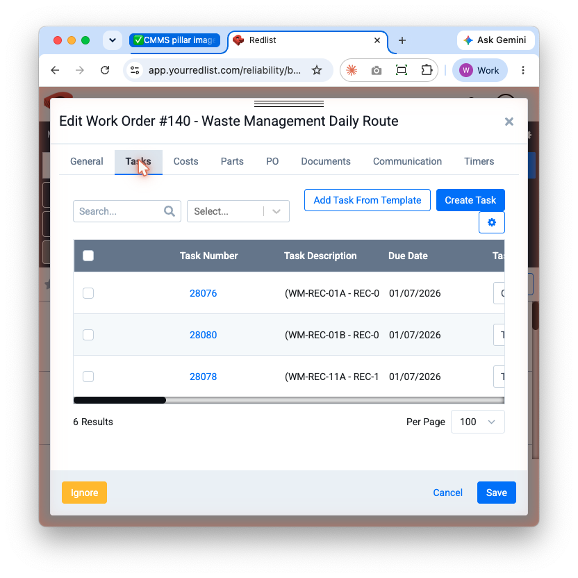 Mobile work order completion screen with offline indicator