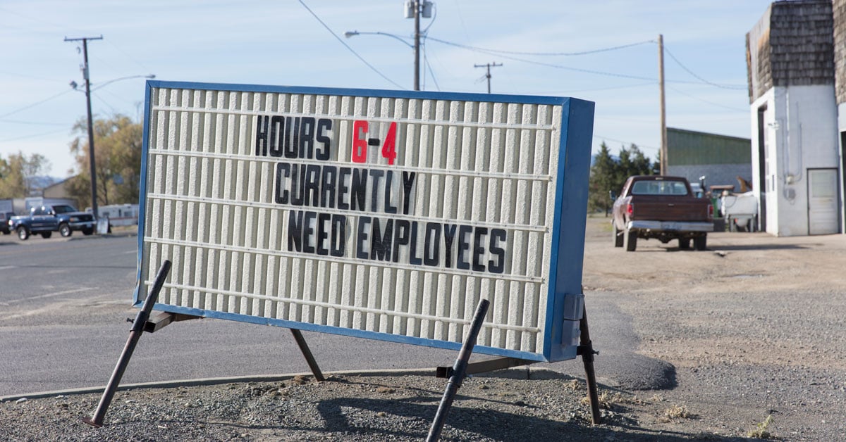 Help wanted sign - currently need employees