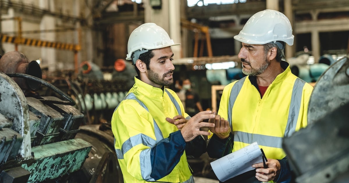 Professional technician engineer with safety hard hat
