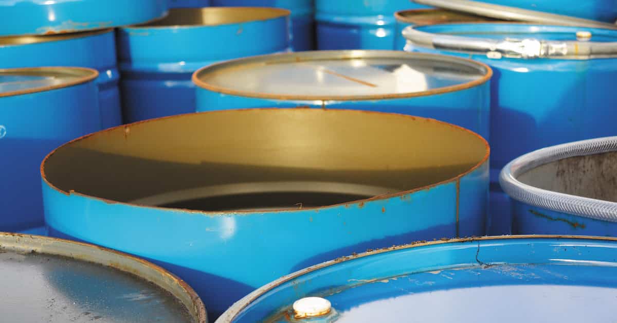 Oil drums in a lube room