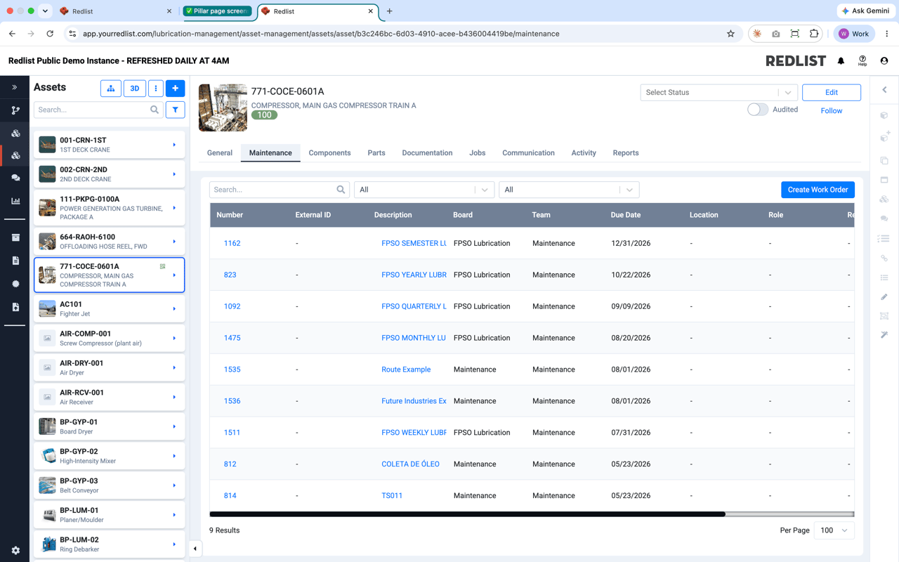 Offline Work Order -- completed work order with offline indicator badge and pending sync status