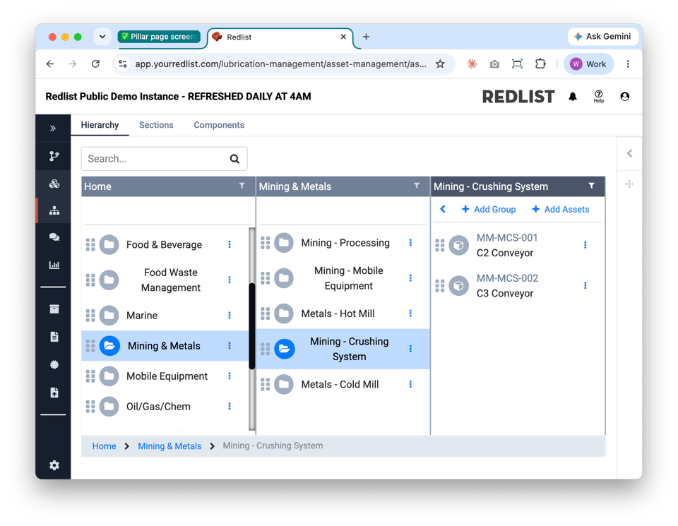 Asset Master Import -- data mapping from JDE to Redlist hierarchy