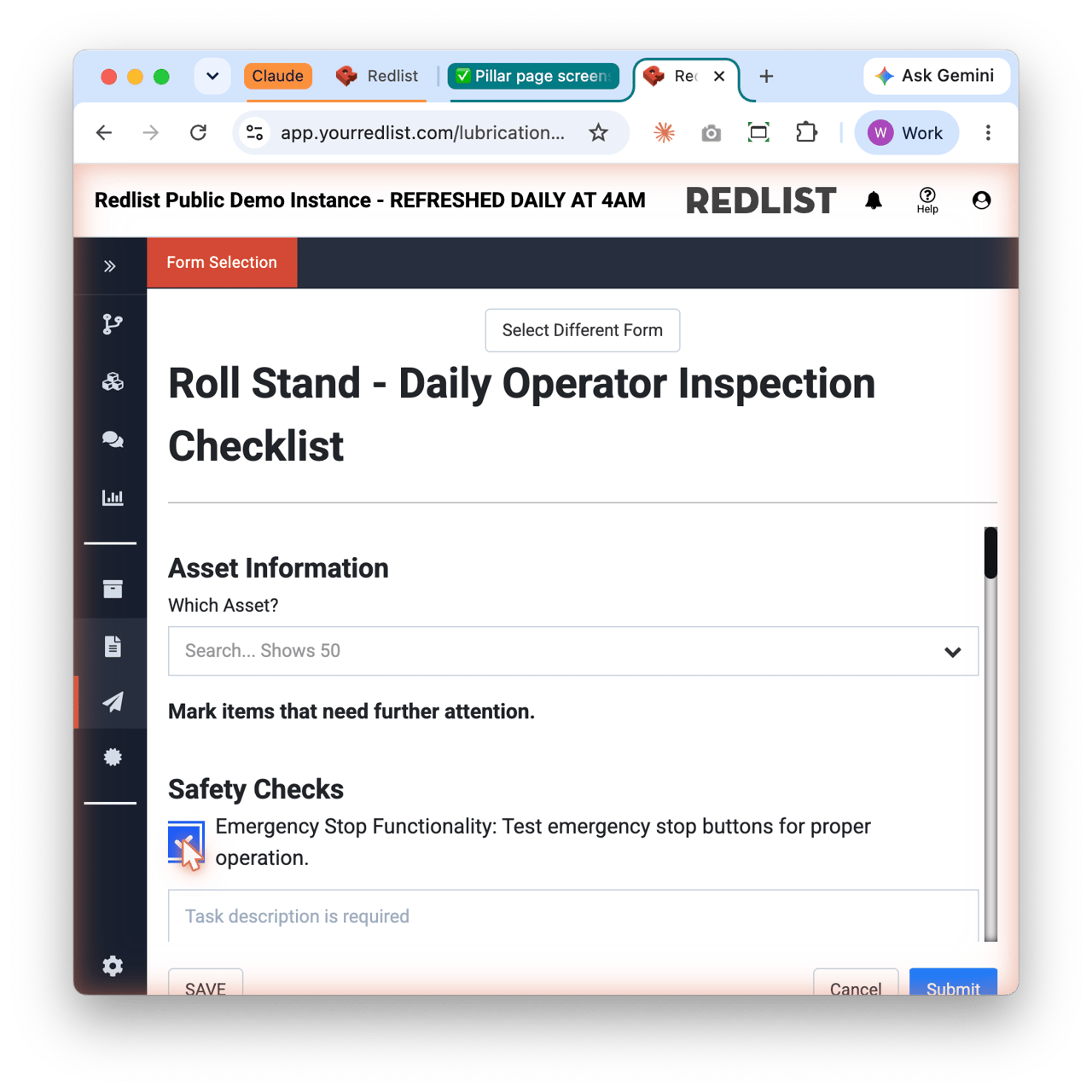 Offline Mode -- inspection completion in airplane mode with pending sync indicator