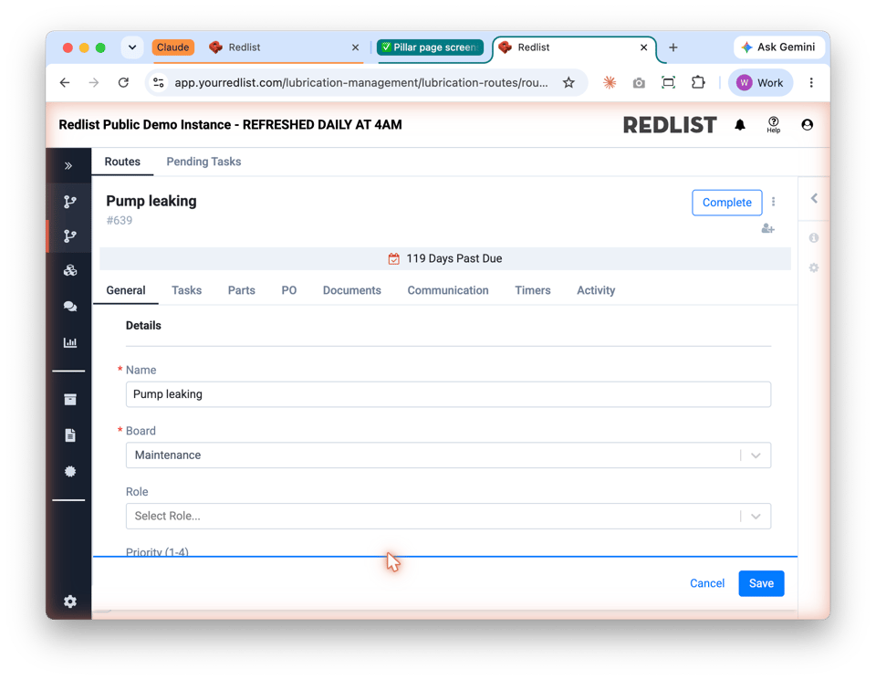 Work Order Detail -- linked inspection finding, assigned technician, and cost summary
