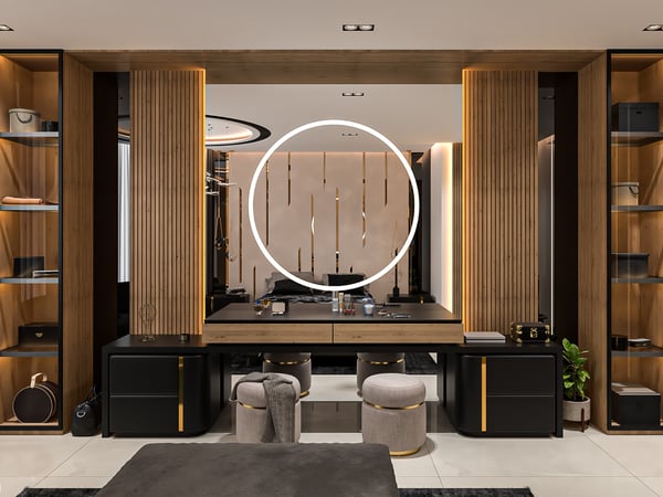 Architect-designed luxury living space interior