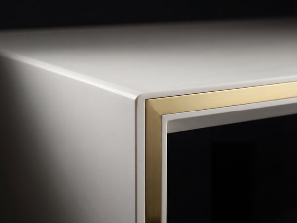 Close-up of seamless solid-surface edge detail