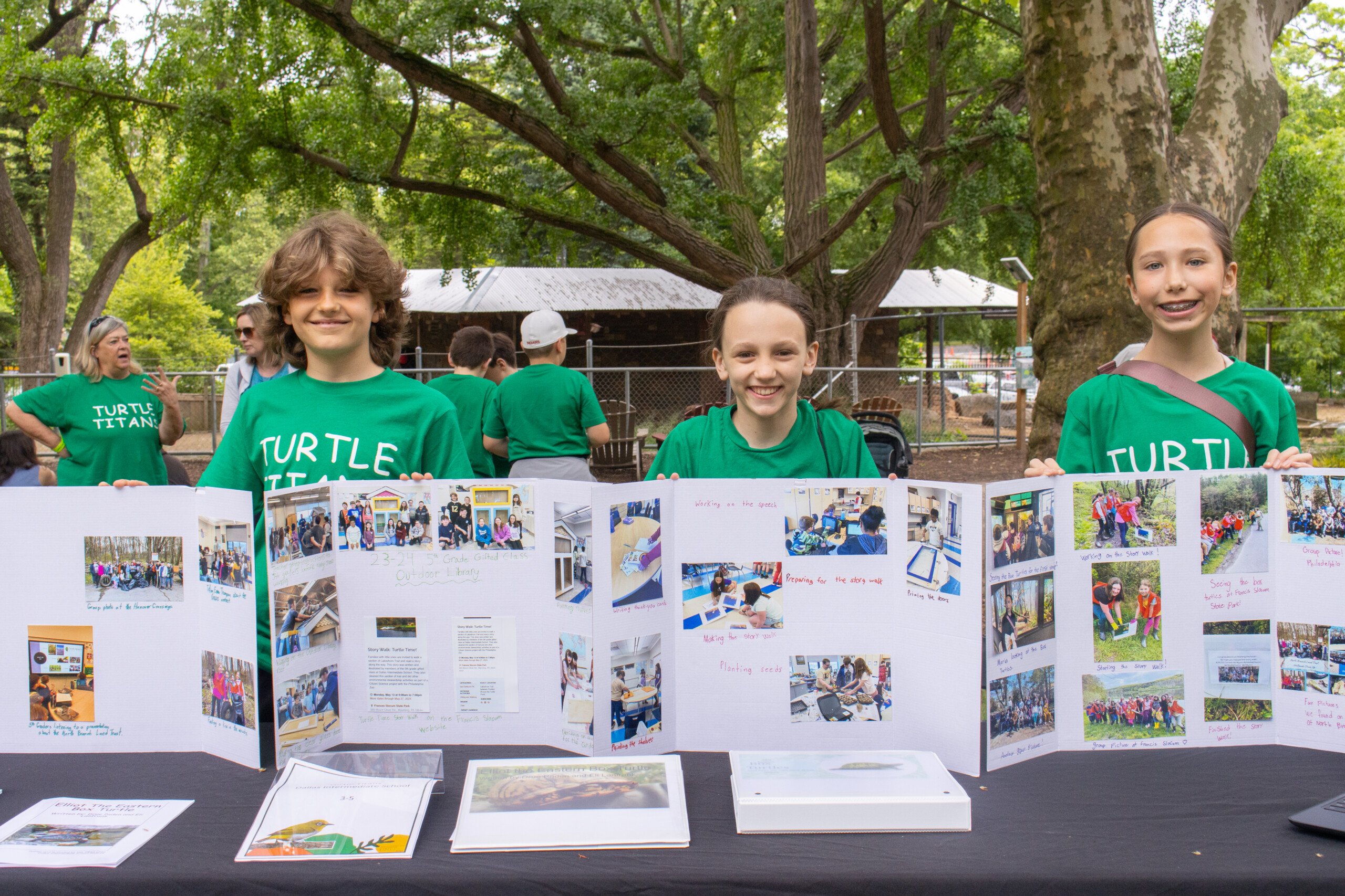 The Turtle Titans from Dallas Intermediate School pose with their UNLESS Contest project.