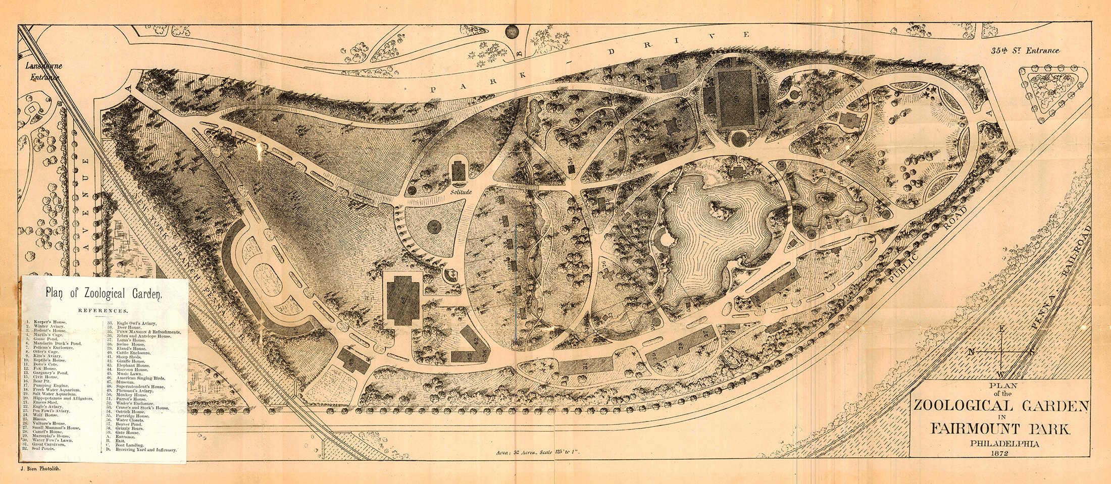 Historic PhiladelphiaZoo PlanningMap 1872