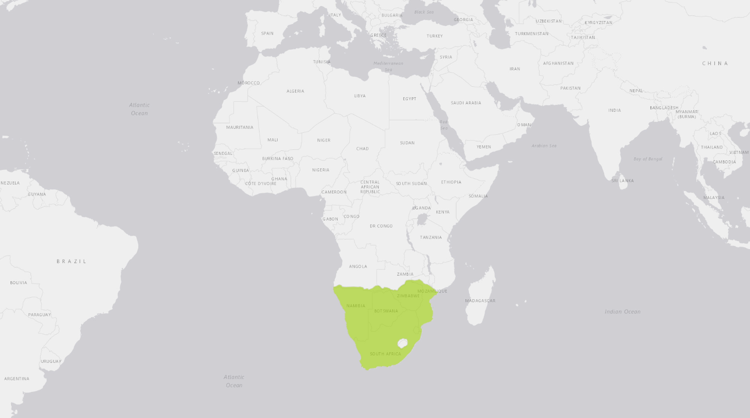 Southern White Rhinoceros range