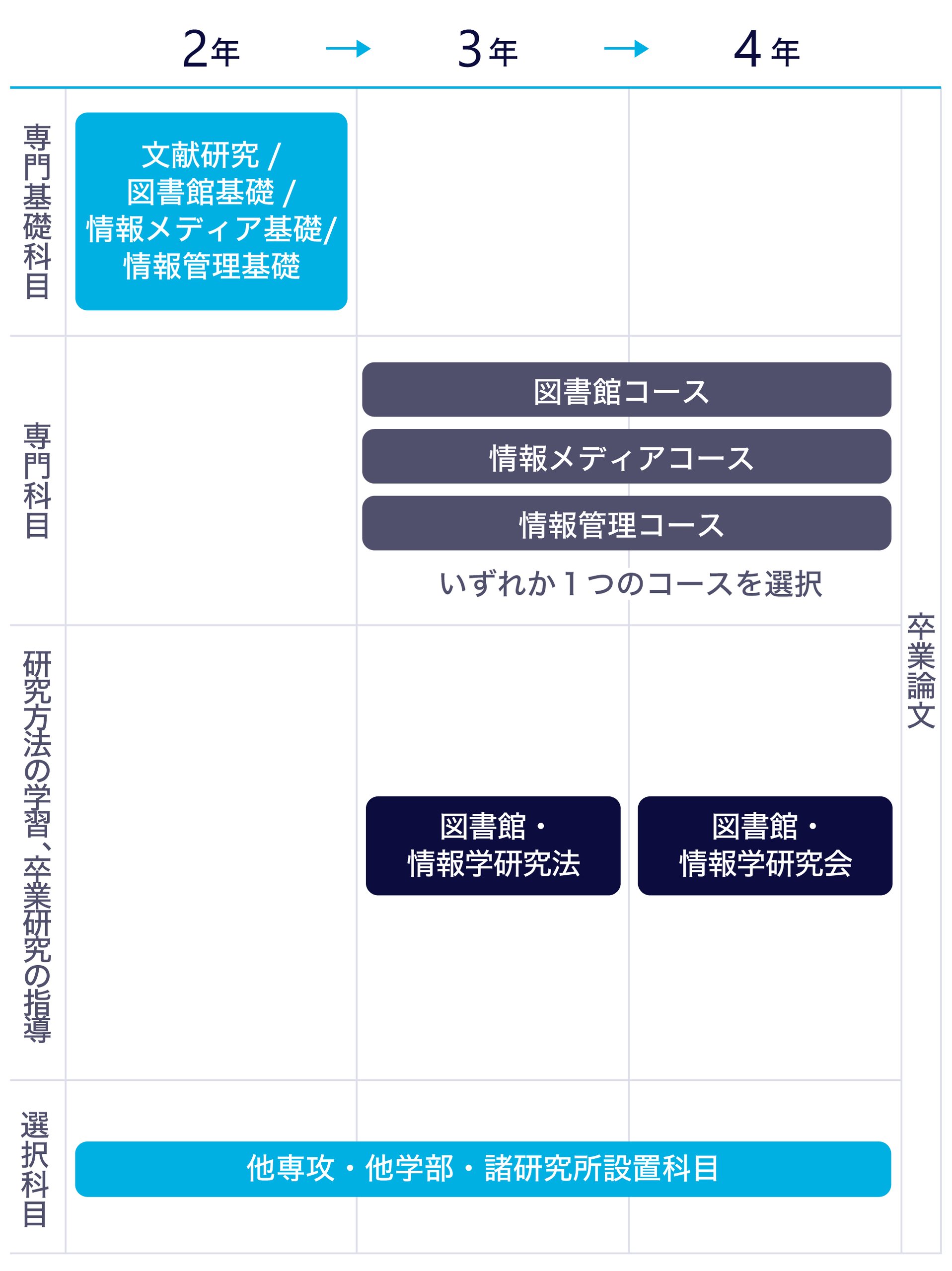 カリキュラムの流れのテキストを図にまとめた画像