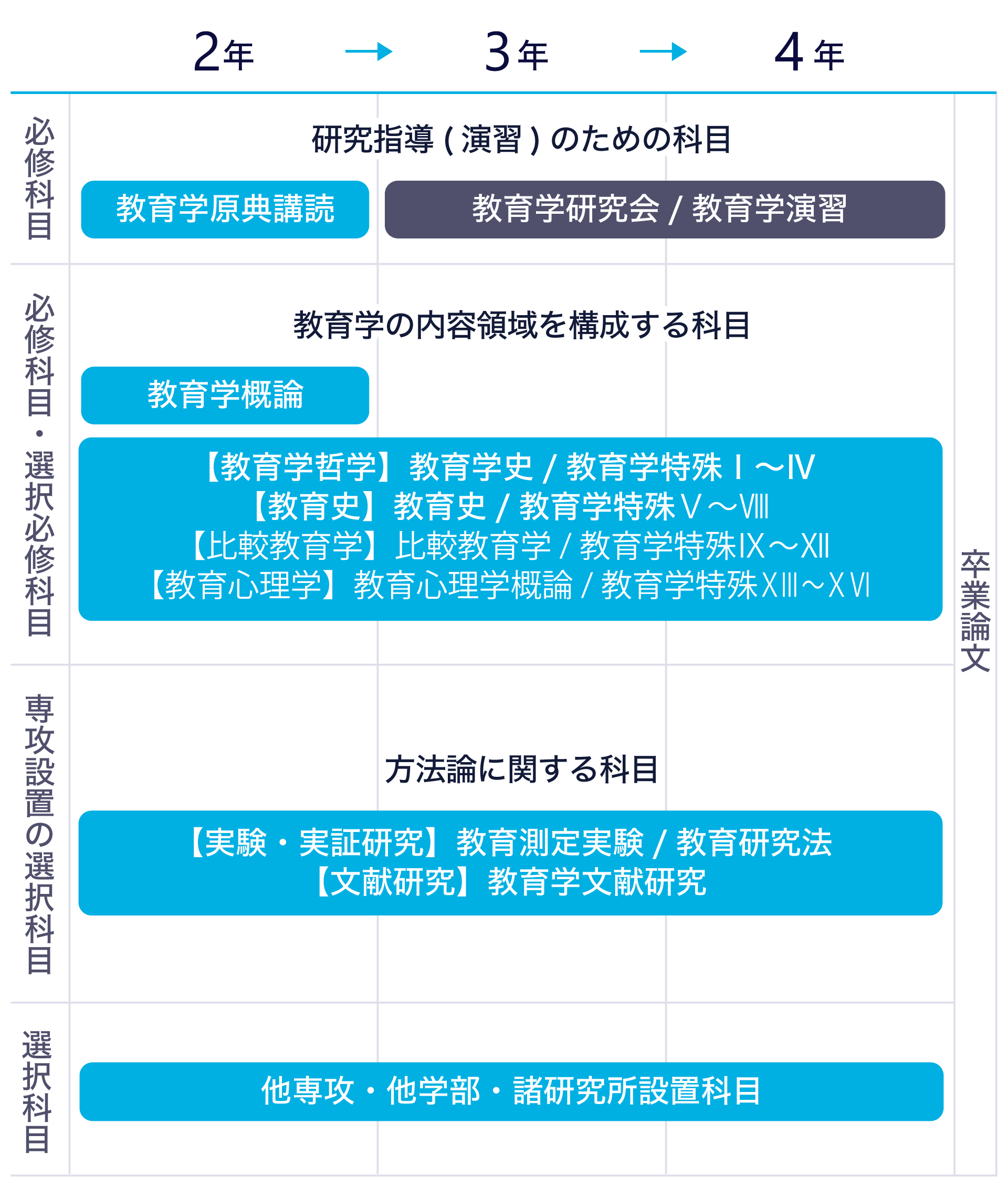 カリキュラムの流れのテキストを図にまとめた画像