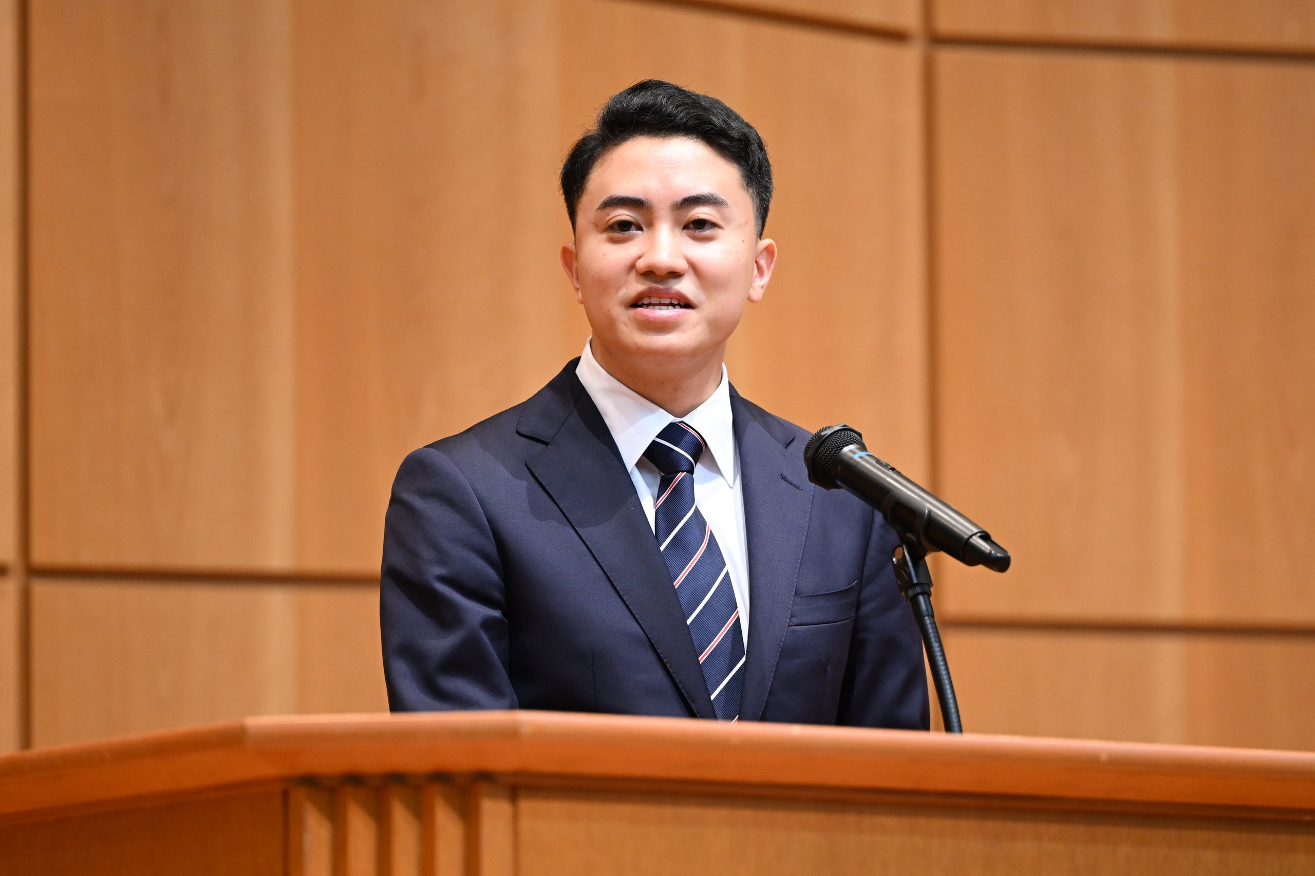 2021年三田会代表の溝口君による挨拶