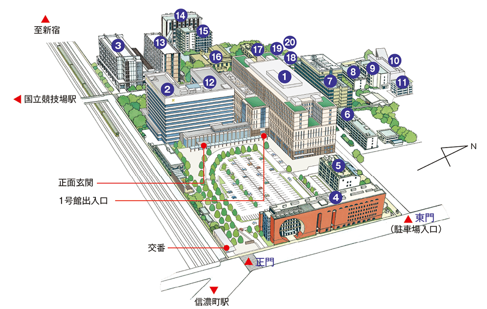 信濃町キャンパスのイラスト
