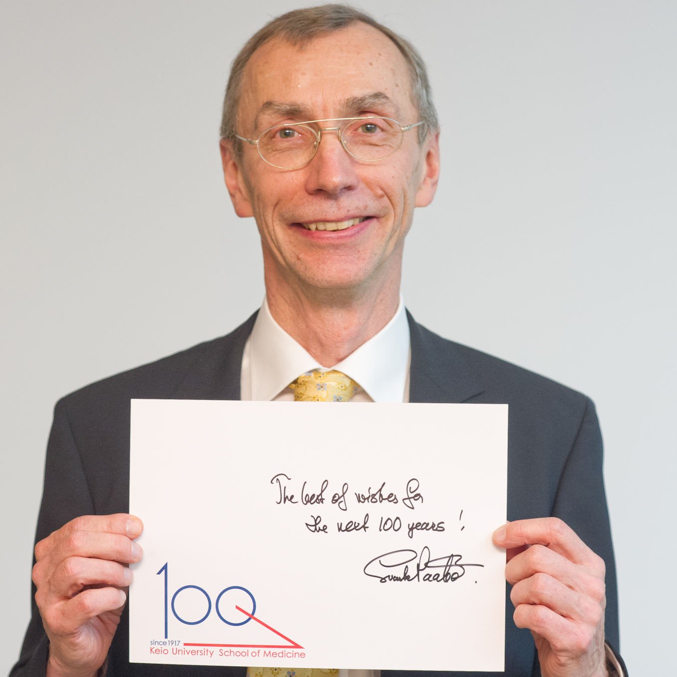 Svante Pääbo Image with message