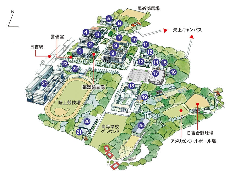 Hiyoshi Campus Map