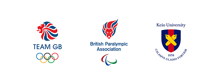 日英のパートナーシップを示す、TEAM GB・BPA・慶應義塾の連名ロゴ。