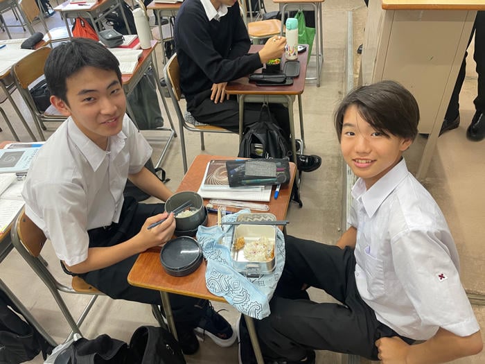 Students having lunch