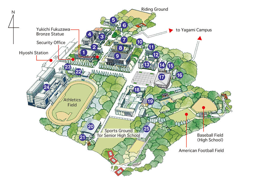 Hiyoshi Campus Map