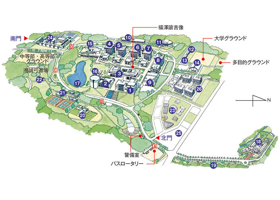 Shonan Fujisawa Campus Map