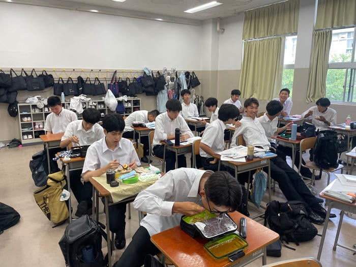 Students having lunch