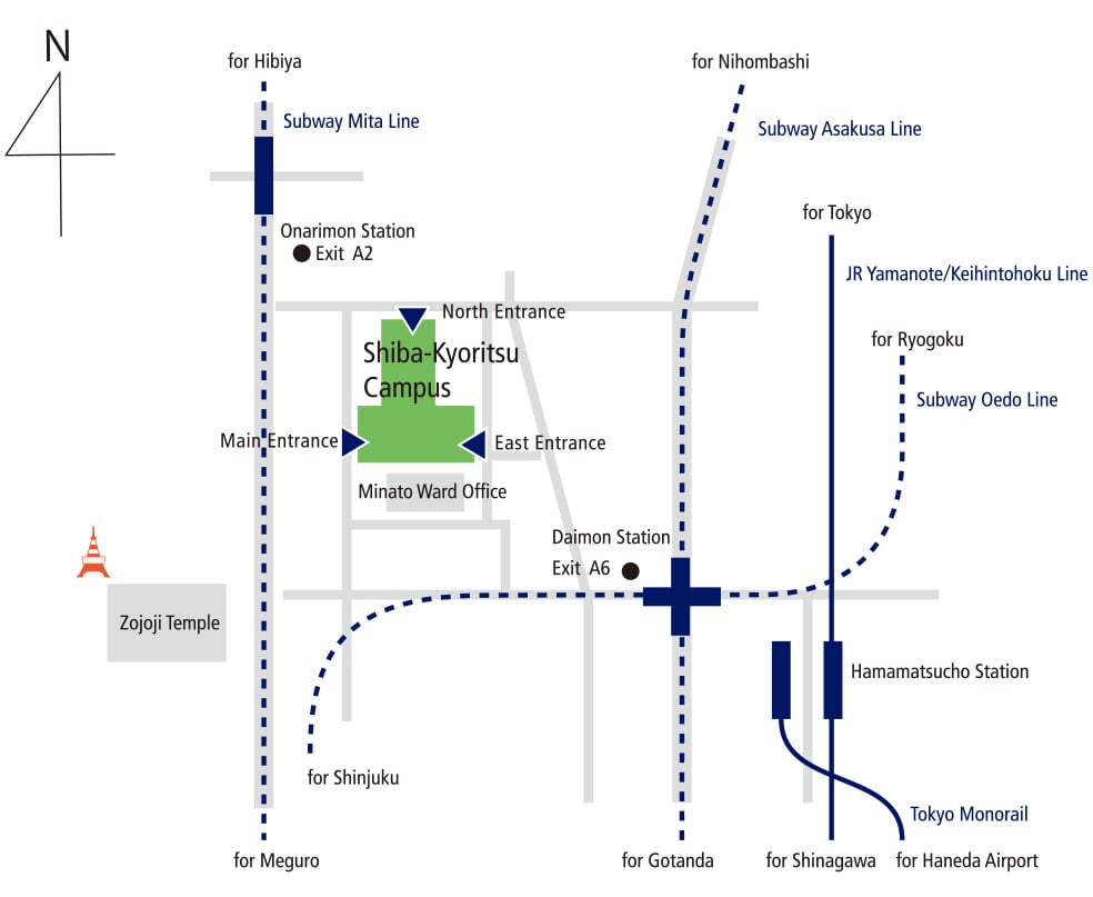 Shiba-Kyoritsu Campus Access Map