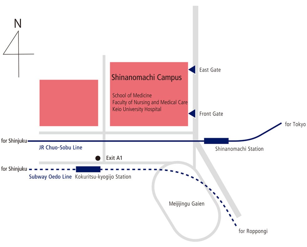 Shinanomachi Campus Access Map