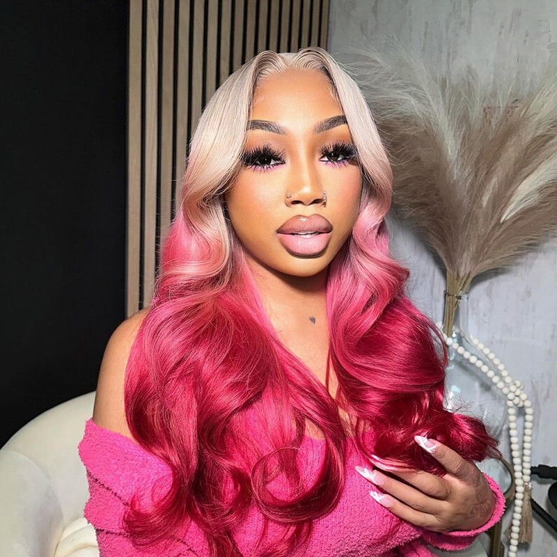prime-613-ombre-rose-pink-wellige-leimlose-spitzenperucken-2 Prime 613 Ombre Rosé Pink Wellige, leimlose Spitze Perücken