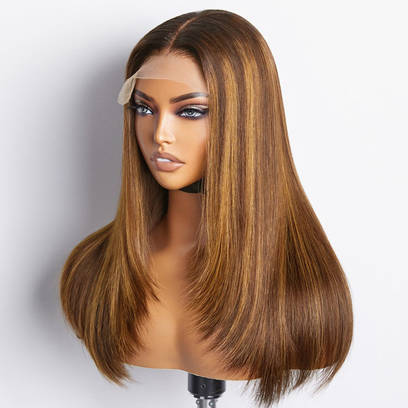 prime-gestufte-braunblond-mischung-5×5-spitzenperuecke-100-echthaar-vorgezupft-1 Gestufte Braun Blond Mischung 5x5 Spitzenperücke 100% Echthaar Vorgezupft