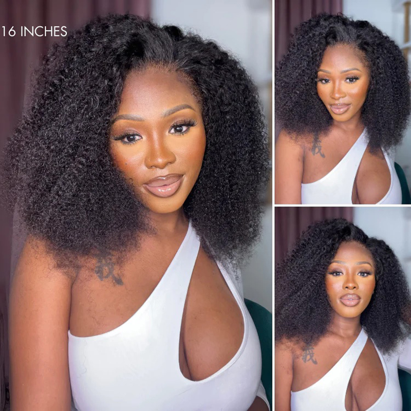 afro-curly-13×4-spitzen-peruecke-ohne-kleber-100-echthaar-3 Lockige Afro 13x4 Spitzen Perücke ohne Kleber 100% Echthaar