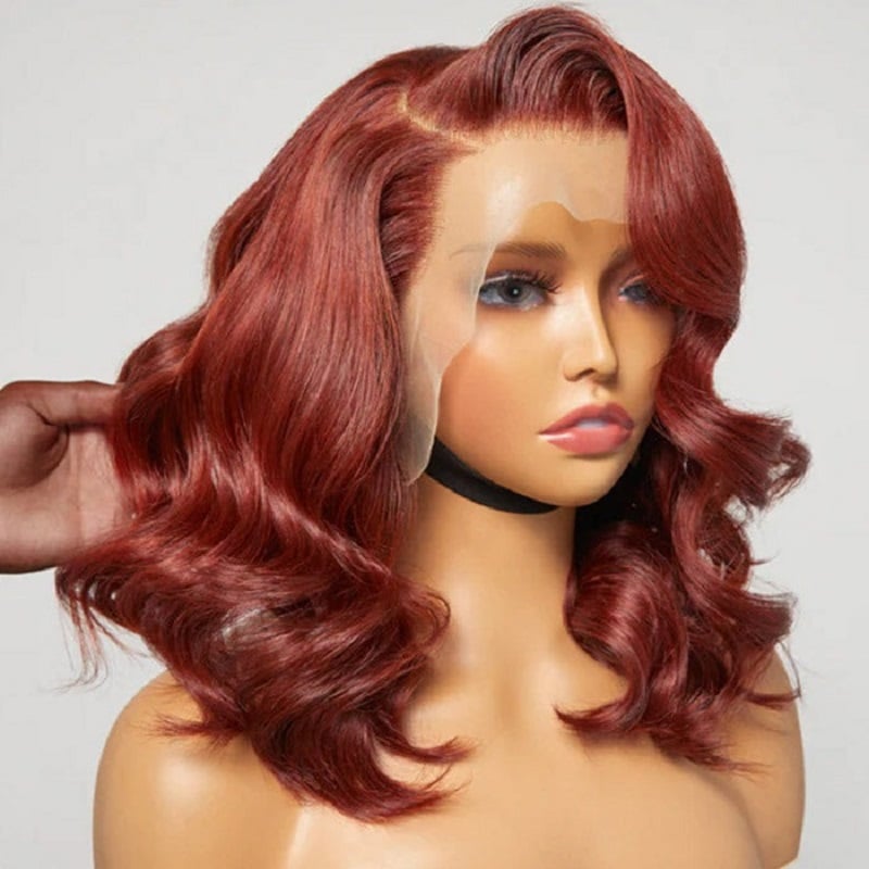prime-kupferrote-gewellte-lace-front-peruecke-kurze-bob-peruecke-3 Prime Kupferrote Gewellte Lace Front Perücke Kurze Bob Perücke
