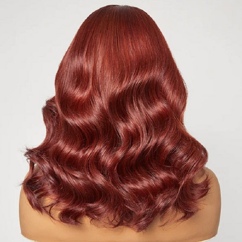 prime-kupferrote-gewellte-lace-front-peruecke-kurze-bob-peruecke-4 Prime Kupferrote Gewellte Lace Front Perücke Kurze Bob Perücke