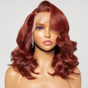 prime-kupferrote-gewellte-lace-front-peruecke-kurze-bob-peruecke Prime Kupferrote Gewellte Lace Front Perücke Kurze Bob Perücke