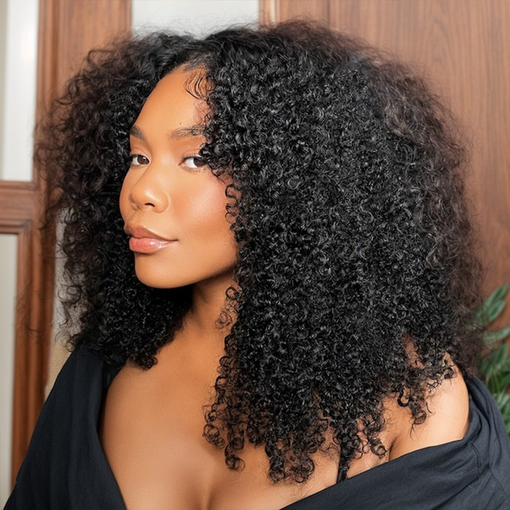 anfaengerfreundliche-v-teil-peruecke-kinky-curly-leimlose-echthaar-2 Anfängerfreundliche V-Teil Perücke Kinky Curly Leimlose Echthaar