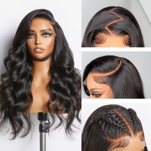Leimlose 13x6 HD Lace Front Perücke, Loose Body Wave, Vorgezupft