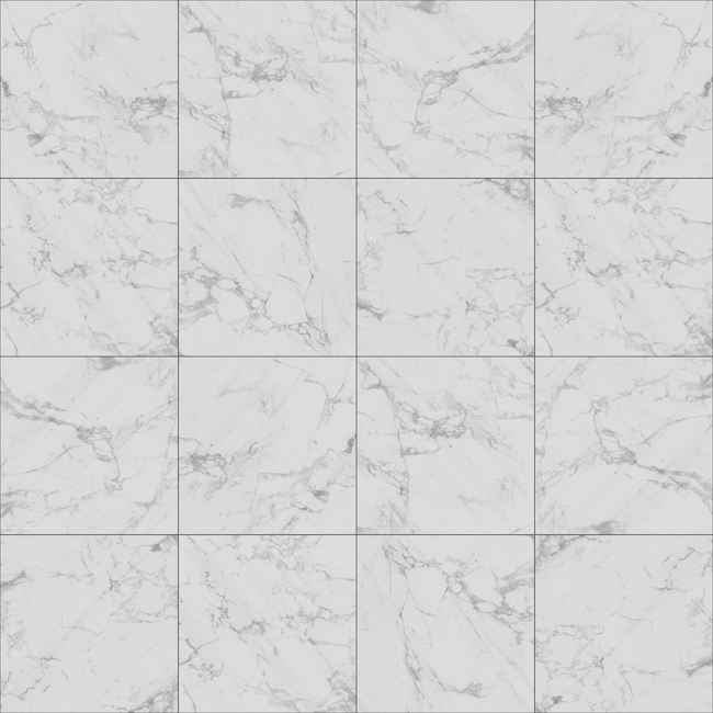 Close-up image of white marble tiles with a natural veined pattern, ideal for interior design.