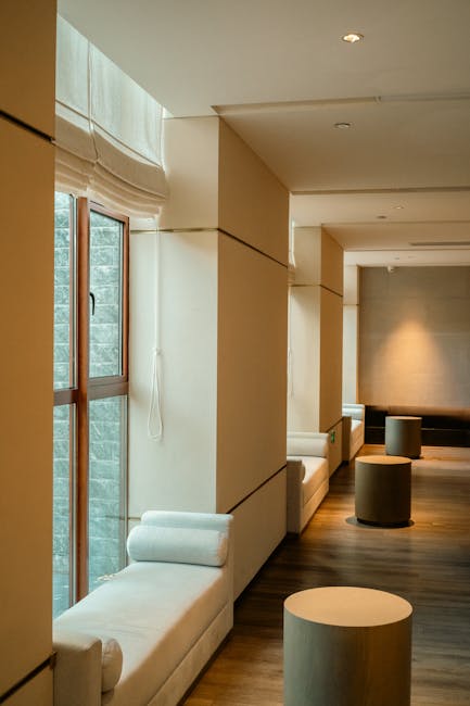 A stylish hotel lounge area with natural lighting and contemporary decor in Hangzhou, Zhejiang, China.