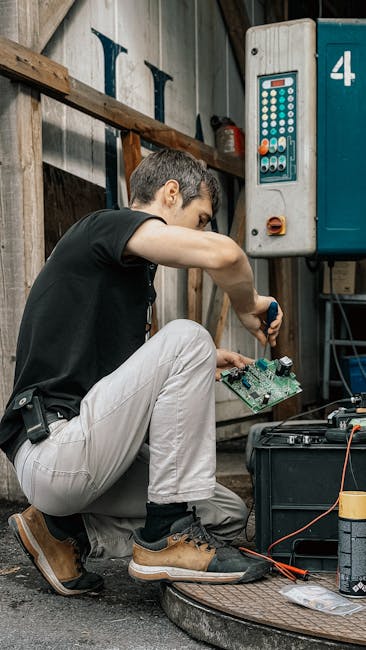 urban smart city technician inspecting IoT devices incident response