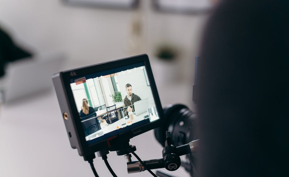 closeup laptop webcam interview lighting professional