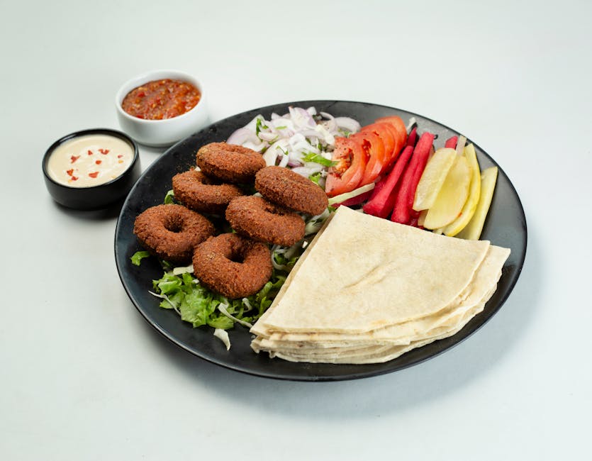 street falafel platter food court cafe