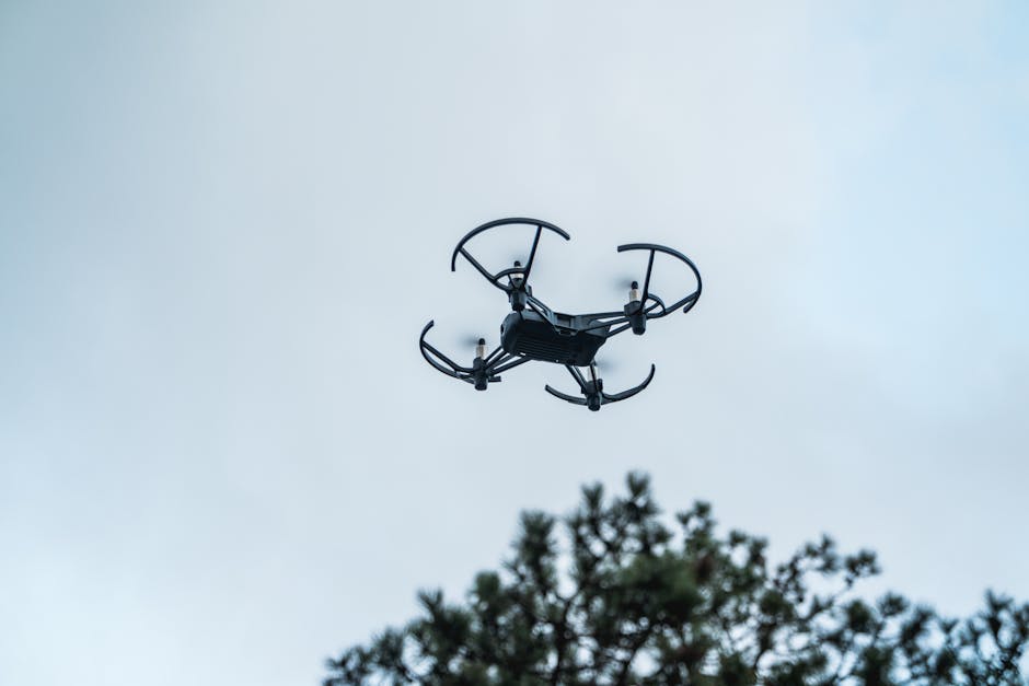 A drone captured in mid-flight against a clear sky in Istanbul, Turkey.