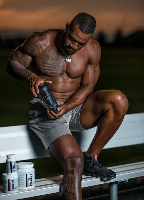 athlete supplements workout gear bottles pills protein creatine beetroot
