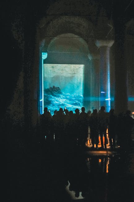 immersive ice cream tasting light projection crowd