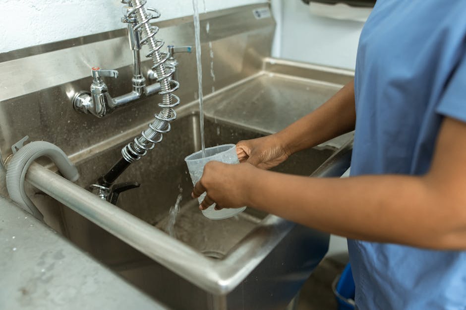 cultured marble hospital sink antimicrobial surface closeup
