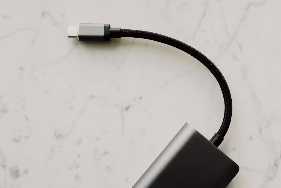 USB-C charger cable e-marker close-up