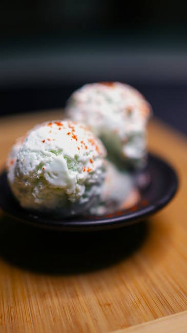 colorful spicy sweet ice cream close up tajin honey hot