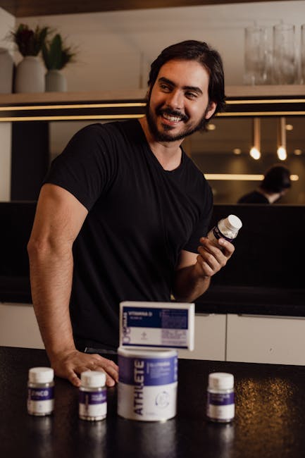 athlete comparing supplement bottle with COA document