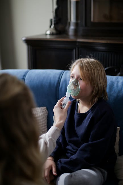 doctor explaining home ventilation and masks family winter respiratory illness stock photo