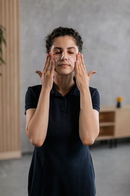 mature Lebanese woman facial moisturizer skincare