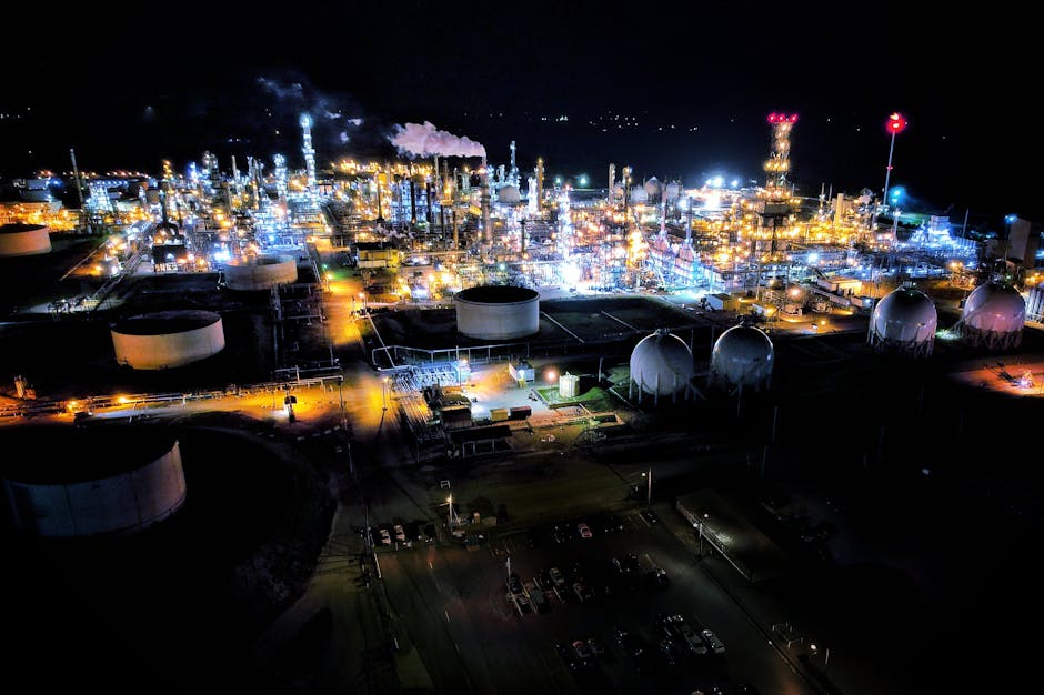 industrial oil refinery Abu Dhabi aerial tanks pipeline ADNOC